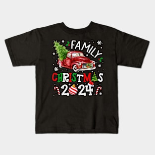 Family Christmas 2024 Truck Tree Squad Boys Girls Xmas 2024 Kids T-Shirt